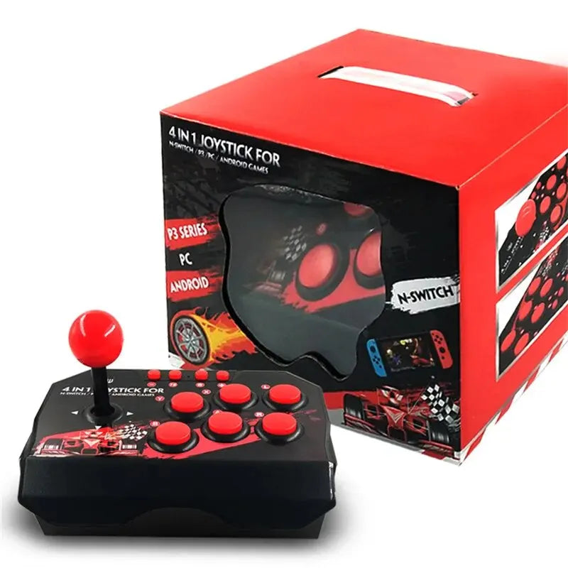 GAME GAMINJA-Console Arcade Retro, Joystick Game Rocker, Controlador de Combate para Nintendo Switch, PS3, PC, Android TV, NS002, 4 em 1