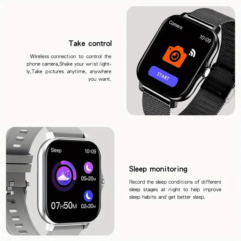 Smart Watch para homens e mulheres, 1.83 ", tela colorida grande, chamada Bluetooth, suporte a aplicativos, novo