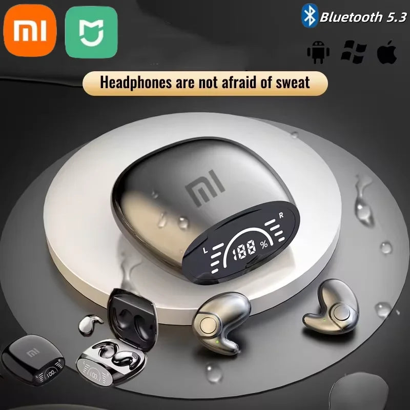 Xiaomi-Fones de ouvido invisíveis Bluetooth 5.3, fones de ouvido minúsculos, fone de ouvido estéreo esportivo, cancelamento de ruído oculto.