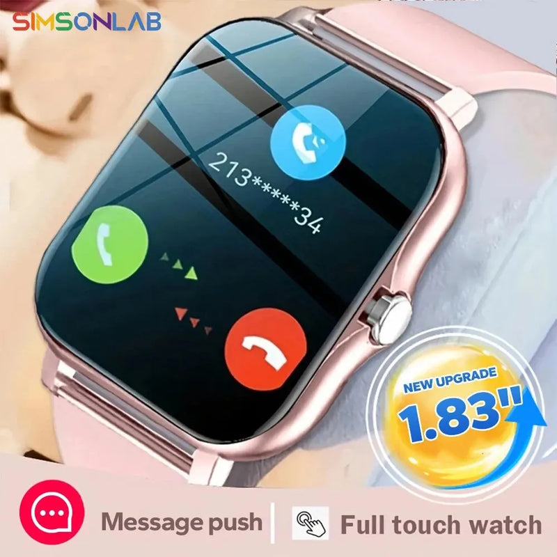 Smart Watch para homens e mulheres, 1.83 ", tela colorida grande, chamada Bluetooth, suporte a aplicativos, novo